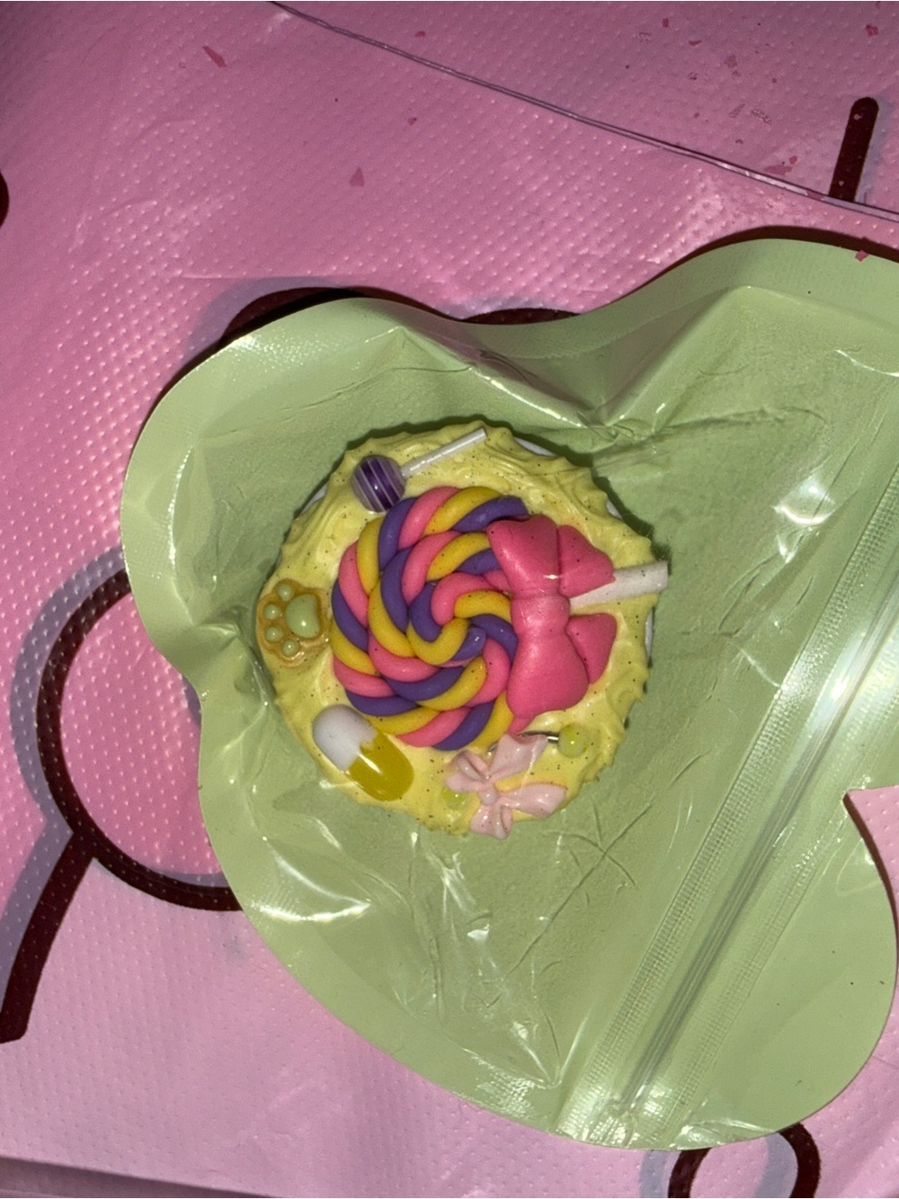 Cute Pink & Yellow Candy Swirl Party Decoration popsocket